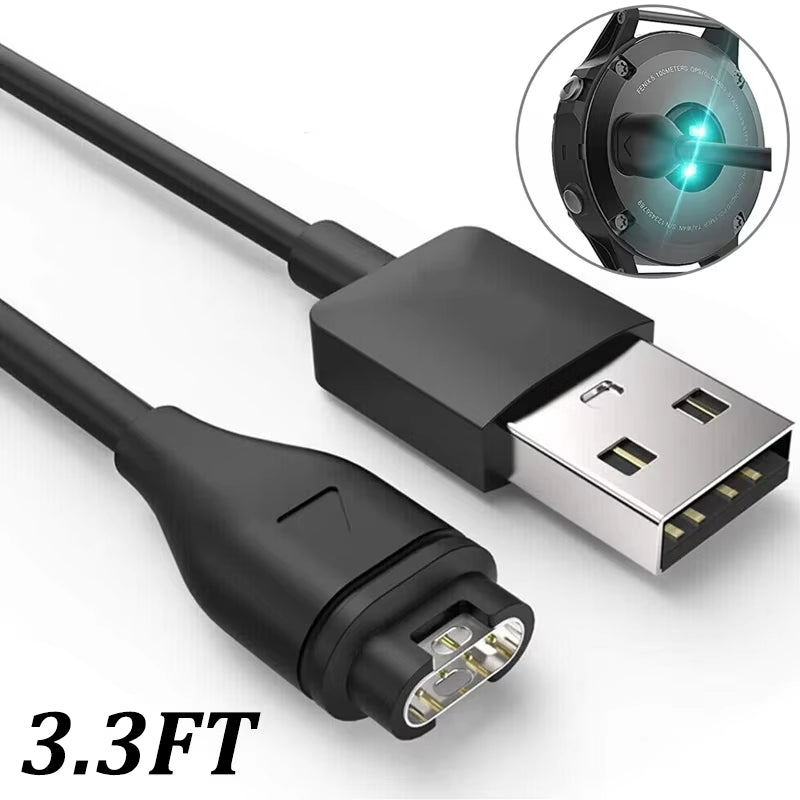 1M/3.3FT USB Charging Cable for Garmin Fenix 7 7S 7X 6 6S 6X 5 5X 5S plus Vivoactive 3 Forerunner 945 935 245 255 Charger Dock