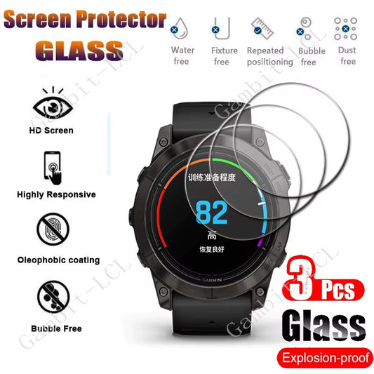 3PCS 9H Tempered Glass Screen Protector for Garmin Forerunner 55 165 255 255S 955 Approach S70 42Mm 47Mm Smart Watch Cover Film